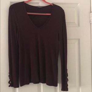 Burgundy long sleeve blouse